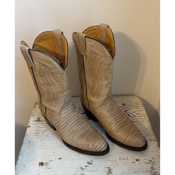 Western Boots RUDEL Roger’s Boots Exotic Lizard Skin Leather Cowboy Men Sz 7.5 main image 12